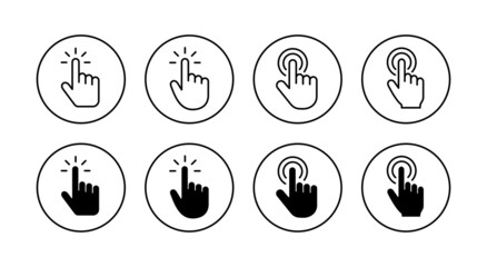 Hand cursor icons set. cursor sign and symbol. hand cursor icon clik