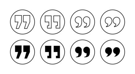 Quote icons set. Quotation mark sign and symbol