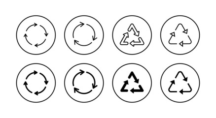 Recycle icons set. Recycling sign and symbol.