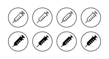 Syringe icons set. injection sign and symbol.vaccine icon