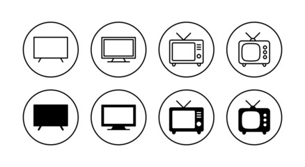 Tv icons set. television sign and symbol
