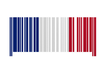 World countries. Bar code decorative on white background. Made in France