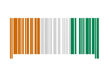 World countries. Bar code decorative on white background. Made in Ivory Coast