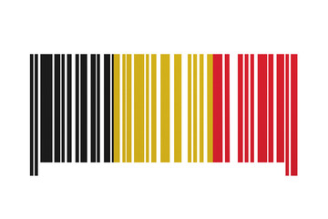 World countries. Bar code decorative on white background. Made in Belgium