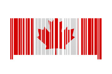 World countries. Bar code decorative on white background. Made in Canada