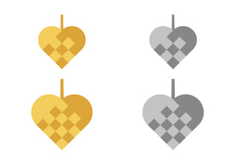 Gold and silver christmas hearts / guld og sølv julehjerter, Vector	