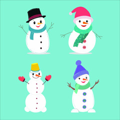 Collection of four snowmen