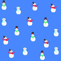 Snowmen seamless pattern