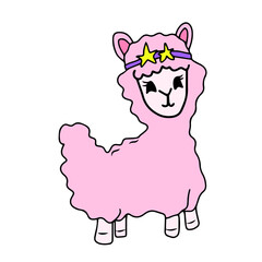  Vector children's design ,for a postcard banner sticker.Dear Lama