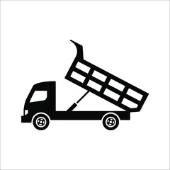 dump truck simple icon. Vector simple Illustration on white background.
