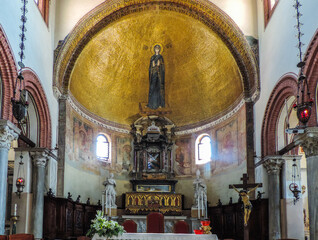 Murano, Italy, July 2017 - view of the main altar at Basilica dei Santi Maria e Donato
(Church of...
