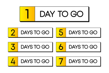 Countdown day banner collection. Promotion banner count down days to go. Vector illustration.