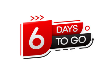 6 Days Left Banner. Geometry Banner for business, marketing and advertising. Vector illustration.