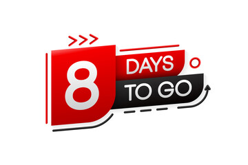 8 Days Left Banner. Geometry Banner for business, marketing and advertising. Vector illustration.