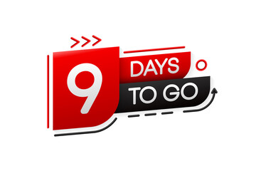 9 Days Left Banner. Geometry Banner for business, marketing and advertising. Vector illustration.