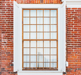 Closed window of the building.