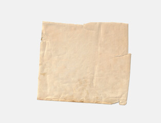 Old brown paper on white background