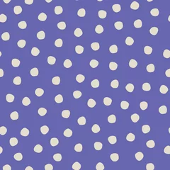 Foto op Plexiglas Very peri Naadloze hand getekende rustieke polka-dot patroon op kleuren, Pantone van het jaar 2022 Very Peri achtergrond voor ontwerp van proefbaan en andere ontwerpprojecten