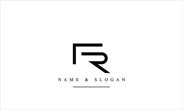 RF, FR, R, F abstract letters logo monogram
