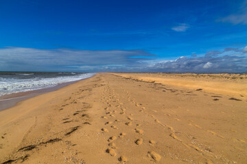 Fototapeta na wymiar Empty beach in Albufeira