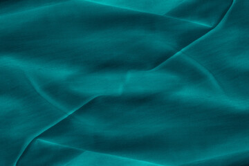 Rich cyan color twisted chiffon fabric for background