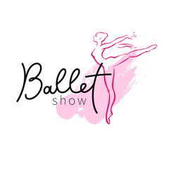 Logo Style für Ballet Studio, show, Logo-Design. Linien zeichnung. Vector Illustration.