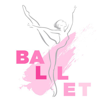 Logo Style für Ballet Studio, show, Logo-Design. Linien zeichnung. Vector Illustration.