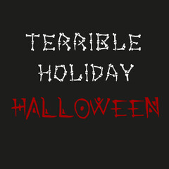 Obraz premium scary holiday, helluin, put on a food bag, quote