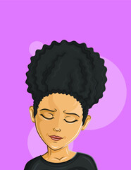 Cartoon Female portrait. Woman avatar. Vector character. Girl portrait