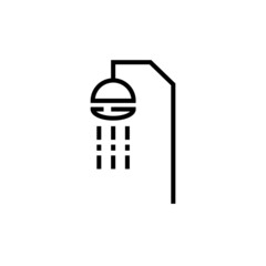 Line shower icon isolated on white background. Outline bathroom symbols for website design, mobile application. Eps10.