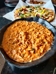 Pizza and Beans Rice at Coffee King 