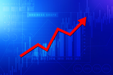 Obraz premium 2d rendering Stock market online business concept. business Graph with lock 