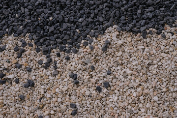 Gray, beige, and black decorative stones for design.