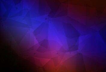 Fototapeta premium Dark Blue, Red vector pattern with random polygonals.