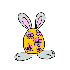 Vector children's design ,for a postcard banner sticker.Funny bunny for 