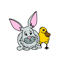 Vector children's design ,for a postcard banner sticker.Funny bunny for 