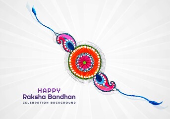 Happy raksha bandhan card for decorative rakhi design