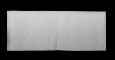 white toilet paper on a black isolated background