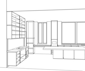 3d render of a modern building