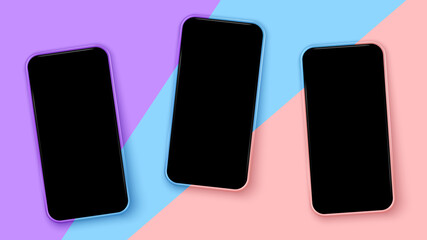 Smartphone 3d vector illustration. 3d smartphone abstract pastel colors trendy poster. Online shoping, mobile gaming, applications, network and social media.