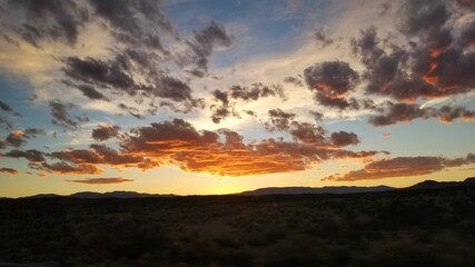sunset over the mountains