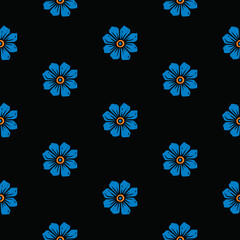 Original vector seamless pattern of flowers in vintage style. A design element.