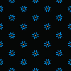 Original vector seamless pattern of flowers in vintage style. A design element.