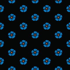 Original vector seamless pattern of flowers in vintage style. A design element.