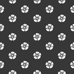 Original vector seamless pattern of vintage-style flowers on a black background. A design element.