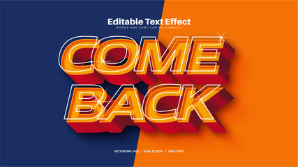 Come Back 3D Text Effect