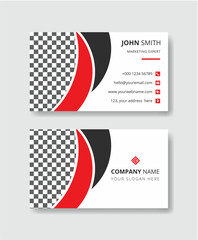 Creative and Clean Double Sided Business Card Design Template. Modern Business Card Design with Red, Blue and Orange Color