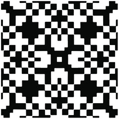 Decorative abstract pattern. Black and white seamless geometric pattern. 