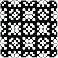 Decorative abstract pattern. Black and white seamless geometric pattern. 