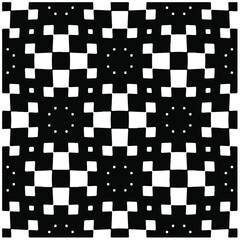 Fototapeta premium Decorative abstract pattern. Black and white seamless geometric pattern. 